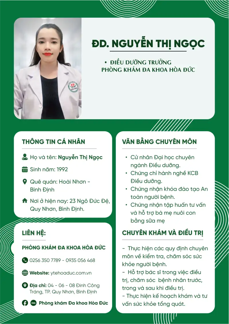 Giới thiệu Điều Dưỡng Nguyễn Thị Ngọc