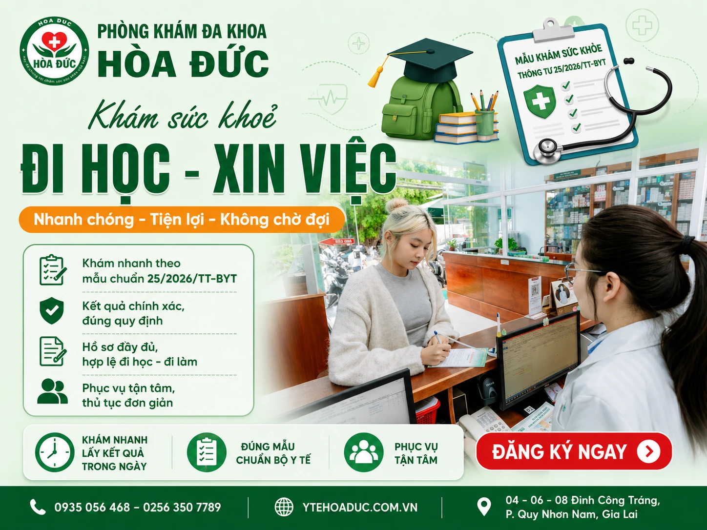 Khám sức khỏe đi học - xin việc Khám sức khỏe đi học - xin việc