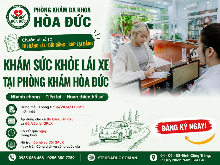 Khám sức khỏe lái xe tại Hòa Đức Khám sức khỏe lái xe tại Hòa Đức